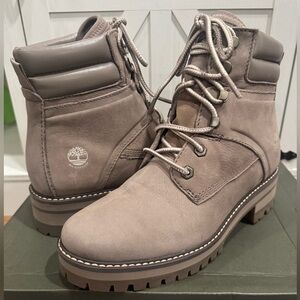 Timberland Courmayeur Valley Mid Lace Boot Taupe Nubuck Womens 9